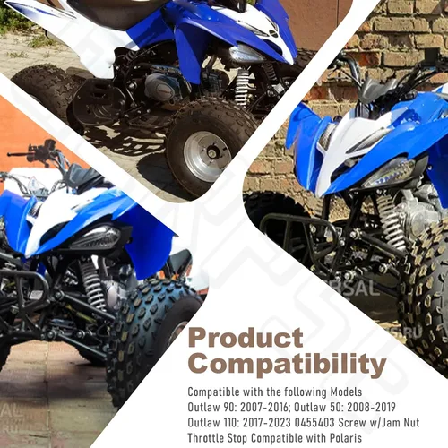 Miniatura 7 de 0455403 Tornillo con tope de acelerador de tuerca de atasco, sustituye a 0451788, compatible con Polaris Sportsman 90/110, Outlaw 50/90/110