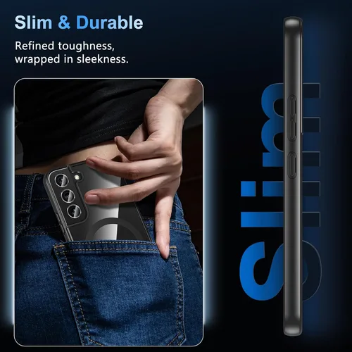 Miniatura 8 de Hensinple Funda Magnética para Samsung Galaxy S22, Funda para Teléfono Galaxy S22 [Compatible con MagSafe], Cubierta Magnética Transparente