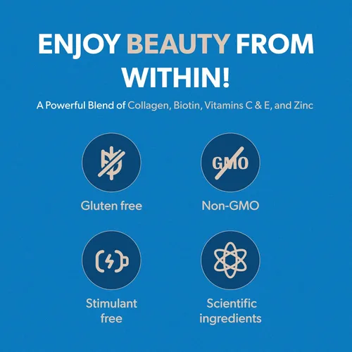 Miniatura 7 de BIOMA Gomitas de belleza para cabello, piel y uñas, apoya el crecimiento y la fuerza con biotina, colágeno, zinc y vitaminas C y D, sin gluten, 180