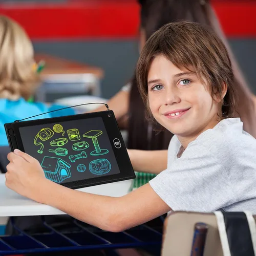 Miniatura 6 de Zhehao 32 tabletas de escritura LCD para niños a granel de 8.5 pulgadas, tablero de garabatos colorido borrable, juguete educativo, regalo de Negro