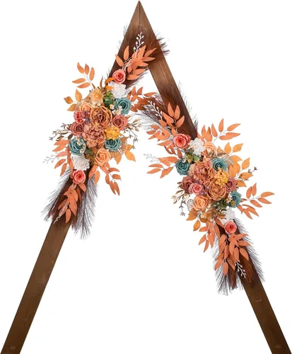 Miniatura 22 de Lisuun Flores de arco de boda, flores artificiales para decoración, guirnalda de flores grandes para estilos bohemios, decoración floral