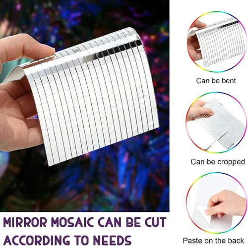 Miniatura 3 de Azulejos de mosaico autoadhesivos para proyectos de manualidades, 0.197 x 0.197 in (plata, 28800 piezas)