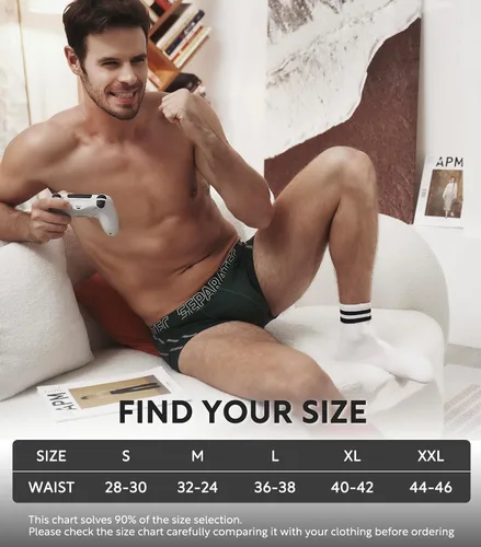 Miniatura 7 de Separatec Mens Trunks Underwear with Dual Pouch Mens Underwear, Soft Breathable Rayon Made from Bamboo Trunks for Men