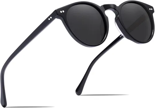Miniatura 30 de CARFIA Gafas de sol redondas de acetato para hombre, polarizadas, protección UV, gafas de sol clásicas retro CA5289L