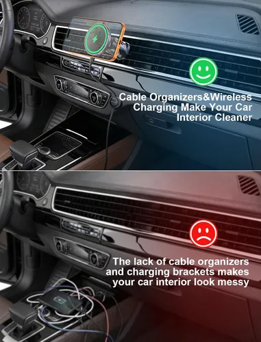 Miniatura 6 de MOKPR Magsafe - Cargador de coche para iPhone, cargador de coche inalámbrico, soporte magnético para teléfono para salpicadero, ventilación de aire