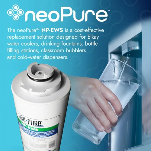 Miniatura 8 de Neo-Pure NP-EWS Elkay - Filtro de repuesto compatible para Elkay 51299C, 51300C y WSF6000R y Halsey Taylor 55898C, individual