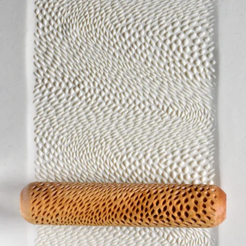 Miniatura 53 de MKM Pottery Tools Rodillos de mano grandes de madera para arcilla (BHR-01 Diagonal Basketweave)