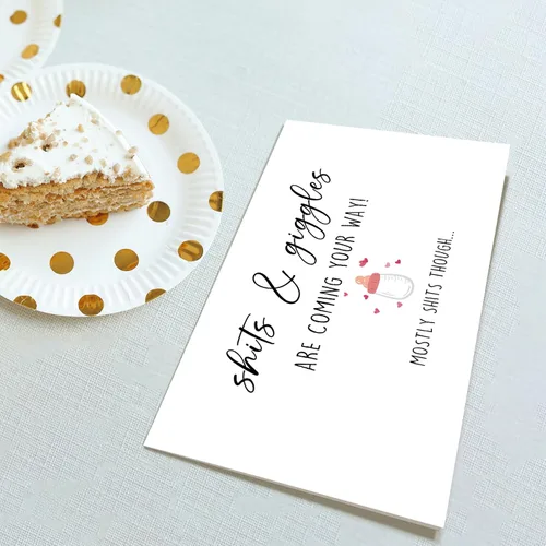Miniatura 4 de Obbyidk Divertida tarjeta de felicitación de baby shower para nuevos padres, regalo de anuncio de embarazo para familiares y amigos, divertida