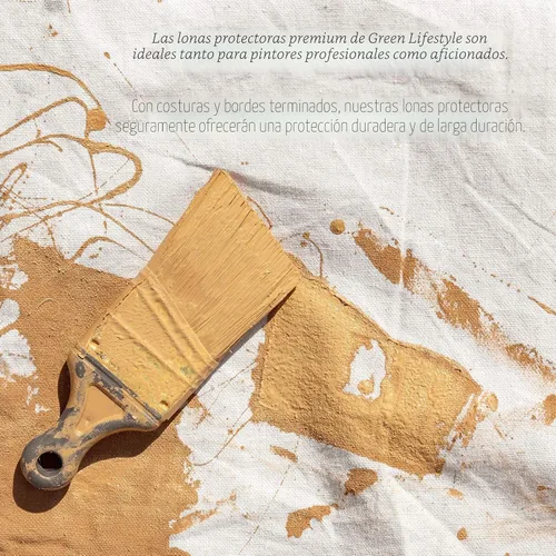 Miniatura 5 de GREEN LIFESTYLE Telas de lona multiusos de lienzo - Tela protectora para pintar, cubierta de piso, protección resistente para muebles y superficies