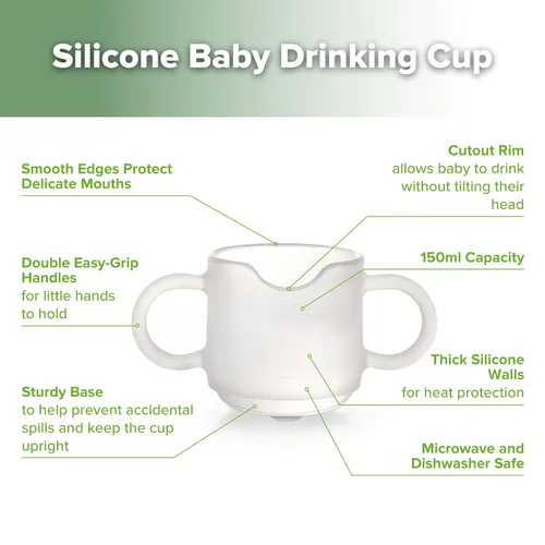 Miniatura 4 de haakaa Vasos de silicona para niños pequeños, sin BPA, tazas de entrenamiento a prueba de caídas para bebés de 6 meses en adelante, 5 onzas