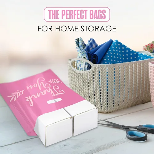Miniatura 7 de Houseables Bolsas de agradecimiento, bolsas de mercancía, con asas, plástico, para compras, venta al por menor, regalo, pequeñas empresas, boutique