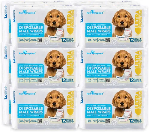 Miniatura 15 de Paw Inspired Envolturas para perros machos, pañales desechables para perros Bandas para el vientre para perros pequeños, medianos y grandes