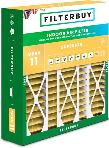 Miniatura 25 de Filterbuy Filtro de aire MERV 11 de 10 x 17 x 2 pulgadas para defensa superior de mascotas y alergias (paquete de 1), filtros exteriores plisados