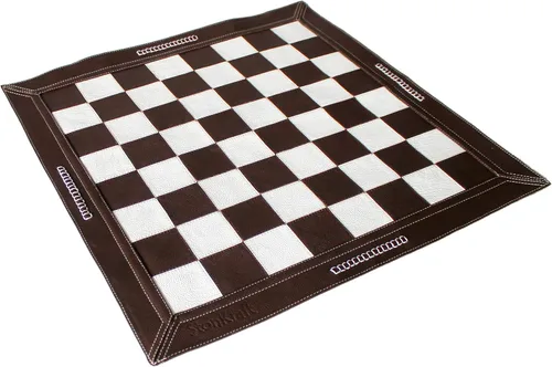 StonKraft Tablero de ajedrez de cuero genuino de tamaño grande de 19 x 19 pulgadas - | Ajedrez de torneo enrollable | Ajedrez enrollable de torneo