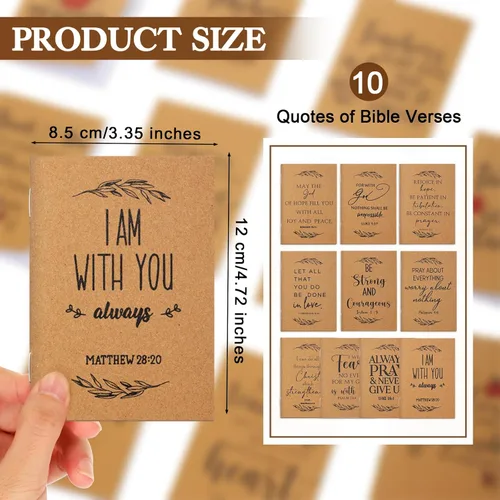 Miniatura 2 de Kosiz 100 piezas de regalo cristiano para el día del padre, versículo bíblico, cuadernos religiosos cristianos, diario de oración a granel