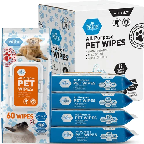 Miniatura 10 de MED PRIDE Toallitas hipoalergénicas de animales para gatos que bañan y limpian la piel, extrasuaves, sin alcohol ni parabenos, enriquecidas con aloe