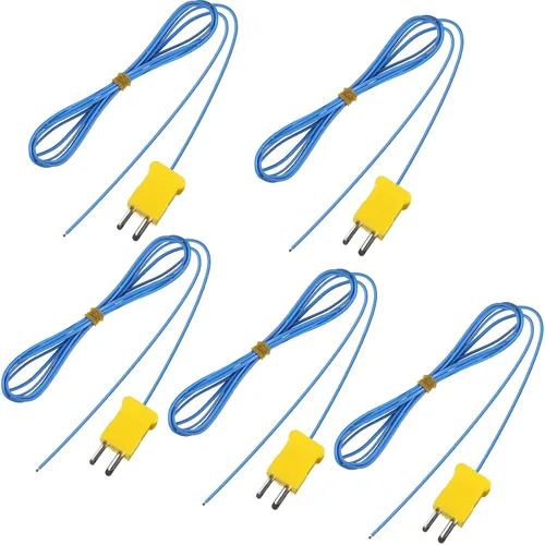 Sensor de temperatura tipo K de 6.6 ft, sensor de sonda mini-conector, sensores de temperatura, rango de medición de -40 a 752.0 °F (-104 a 752