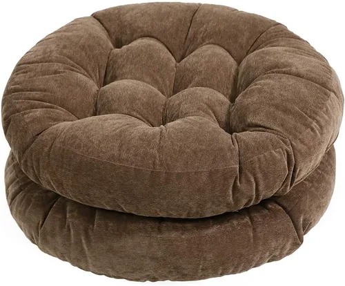 Miniatura 10 de Tiita Juego de 2 cojines redondos para sillas de oficina, 22 x 22 pulgadas, para exteriores, para adultos, sentados, patio, jardín, beige