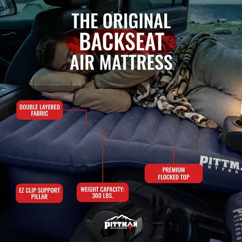 Miniatura 2 de AirBedz de Pittman Outdoors - Colchón de aire inflable de PVC para asiento trasero, negro - Tamaño mediano para Jeeps, autos, SUV y camionetas