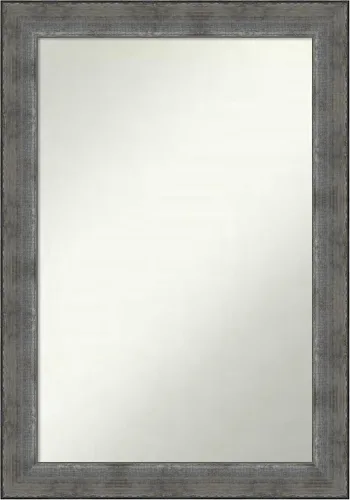 Miniatura 438 de Amanti Art Espejo de baño plateado para sobre el fregadero, 24 x 24 pulgadas, espejo cuadrado de peltre forjado a medida, marco de madera casual