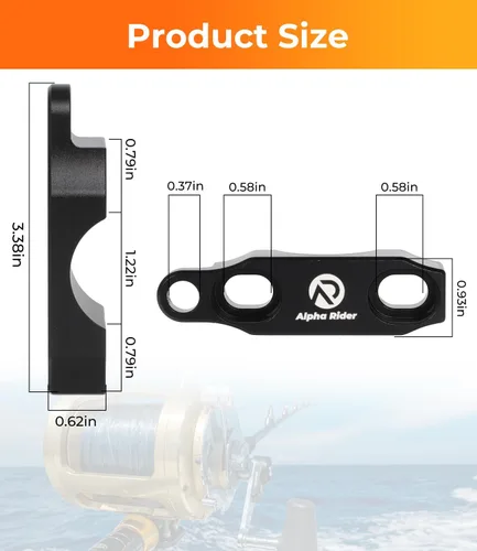 Miniatura 6 de Carrete de pesca Abrazadera de caña de pescar Carretes de pesca Piezas para Penn 20 30 50 70 International V VI Series Reel Rod Clamp Mount Aleación