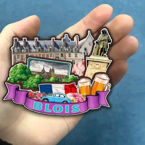 Miniatura 4 de Blois Centre-Val de Loire Francia - Imán de madera para nevera, colección 3D, hecho a mano, viajes, ciudad, recuerdos, nevera, regalo