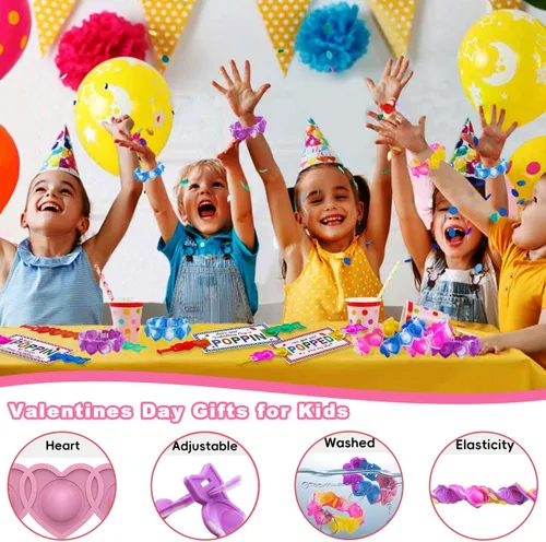 Miniatura 7 de JUNQIU Tarjetas del Día de San Valentín para Niños de Escuela, Paquete de 30 Tarjetas Pop It de San Valentín, Tarjetas de Intercambio de San