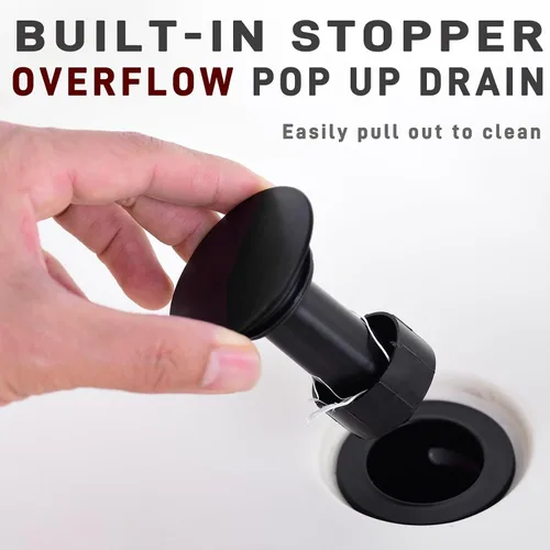 Miniatura 6 de TRUSTMI Grifo de baño central de 4 pulgadas, oro cepillado, boquilla de cascada de alto flujo para fregaderos profundos, giro de 360°, montaje