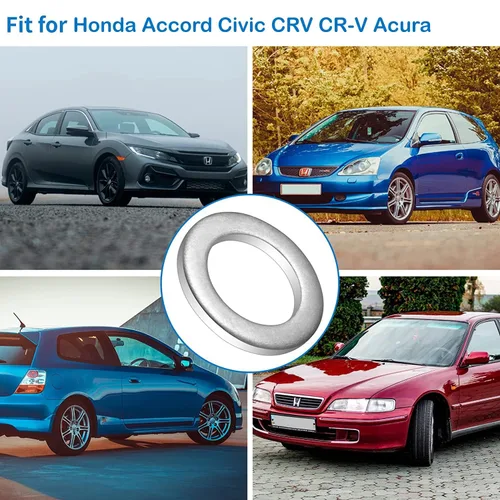 Miniatura 6 de Juntas de tapón de drenaje de aceite M14, arandelas de aplastamiento, sellos para Honda Accord Civic CRV CR-V Acura Odyssey Pilot Fit Ridgeline