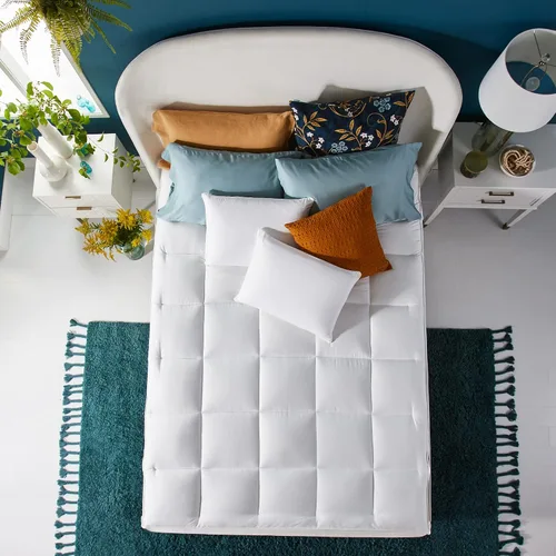 Miniatura 9 de Sleep Innovations - Cubrecolchón de gel de confort con espuma viscoelástica de memoria de doble capa, 4 pulgadas, tamaño California King, funda