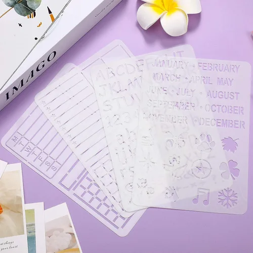 Miniatura 3 de Zonon 24 plantillas de diario de 4 x 7 pulgadas, plantilla de dibujo para diarios, kit de suministros diarios, semanales, mensuales, calendarios