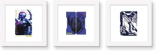 Trends International Gallery Pops DC Comics Movie Blue Beetle - Tech Wall Art Bundle (3-Pack) Gallery Pops Wall Art, White Framed Version