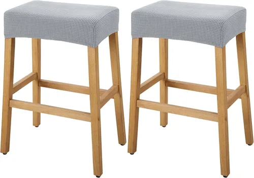 Miniatura 71 de YISUN Fundas de taburete rectangulares, paquete de 2 fundas elásticas impermeables para asiento de silla de montar, taburetes de bar, sillas de bar