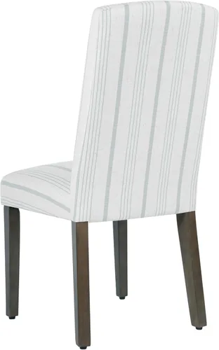 Miniatura 85 de Homepop Silla de comedor con detalles festoneados, sillas de comedor Parsons tapizadas, muebles decorativos para el hogar, tejido gris claro