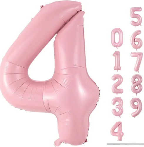 Miniatura 146 de Globo dorado champán con el número 5, globos de aluminio autoinflables grandes de 40 pulgadas del 0 al 9, globo de helio digital 5 dorado claro