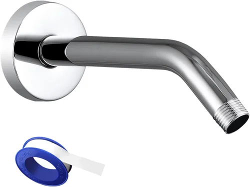 Miniatura 8 de Brazo de ducha Voolan con brida y cinta de teflón, brazo de extensión de cabezal de ducha para baño con ducha fija, acero inoxidable sólido, montado