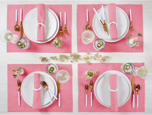 Miniatura 25 de Solino Home Juego de 4 manteles individuales blancos de 100 % lino puro de 14 x 14 pulgadas para invierno, San Valentín, primavera, Pascua, Fete