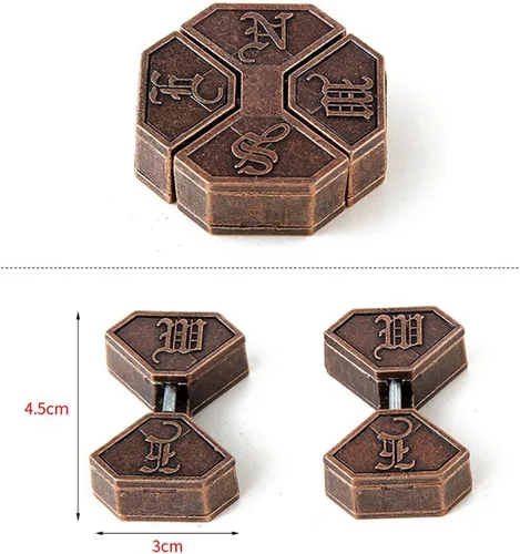 Miniatura 5 de FantasyDay 4 piezas de rompecabezas de acertijos, rompecabezas de metal, juego de prueba de coeficiente intelectual de desbloqueo entrelazado