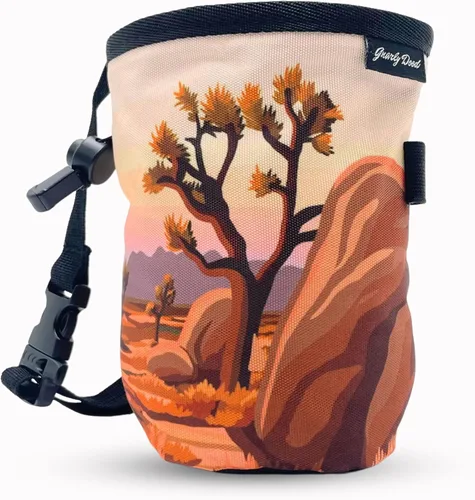 Miniatura 14 de Bolsa de tiza para escalada en roca, para exteriores, gimnasio y bouldering, cinturón ajustable, cierre de cordón duradero y bolsillo con cremallera