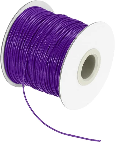 Miniatura 164 de MECCANIXITY Cordón encerado de poliéster encerado de 0.020 in, cuerda de cera de 175 yardas para hacer pulseras, collares, cuentas, joyería y Negro