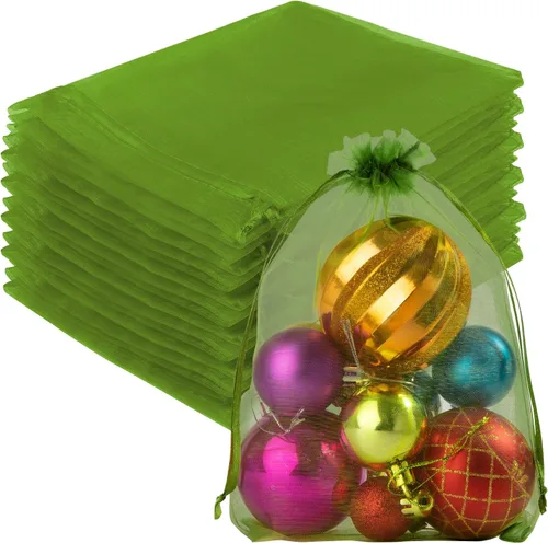 Miniatura 43 de Crweety 50 Piezas Bolsas de Organza Doradas de 3 x 4 Pulgadas, Pequeñas Bolsas de Regalo de Malla con Cordón para Favores de Boda, Despedida