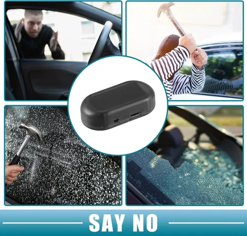 Miniatura 4 de Alarma simulada universal de energía solar para automóvil, seguridad antirrobo LED intermitente luz de advertencia falsa con puerto de cargador USB