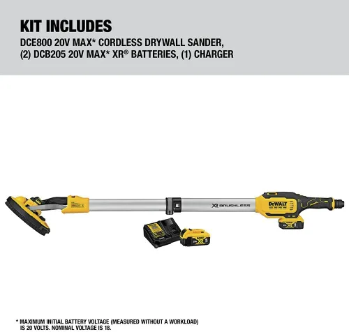 Miniatura 2 de DEWALT Lijadora inalámbrica de paneles de yeso de 20V MAX, solo herramienta (DCE800B)
