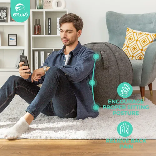 Miniatura 3 de Silla de bola Lite, pelota de yoga con funda para escritorio de oficina en casa, pelota de estabilidad y asiento de bola de equilibrio para aliviar
