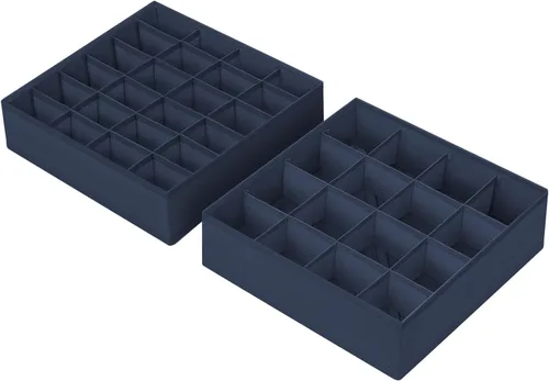 Miniatura 14 de Joyoldelf - Organizador de cajones de calcetines, divisor de ropa interior, organizador de 16 celdas, organizador de cajones de tela, cajas de 2-Gris