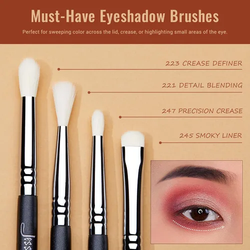Miniatura 5 de Jessup Pinceles de sombra de ojos T340 con brochas de maquillaje Jessup T497