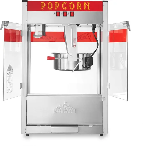 Miniatura 3 de Olde Midway Máquina comercial para hacer palomitas de maíz con hervidor extra grande de 16 onzas, color rojo