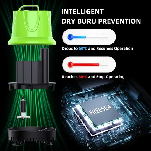 Miniatura 2 de FREESEA Bomba de agua sumergible para fuente: Bomba de sumidero pequeña de 1100 GPH 100W para estanque al aire libre, hidropónica, estatuaria
