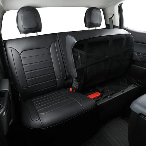 Miniatura 8 de LUCKYMAN CLUB Fundas de asiento Chevy Colorado para camión de trabajo Crew Cab Z71 LT ZR2 2015-2022 con piel sintética (negro)