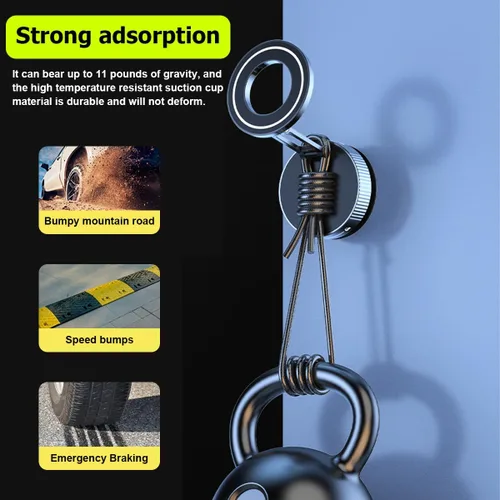 Miniatura 3 de HZEL Soporte magnético para teléfono al vacío para automóvil, soporte plegable para teléfonos inteligentes con ventosa, giratorio de 360°